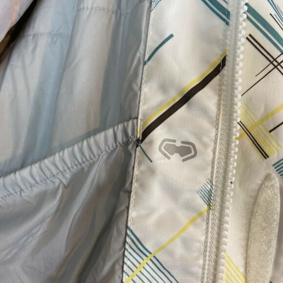 The North Face Womens White Yellow Teal Recco Snowboard Ski Jacket Size M - Picture 9 of 16